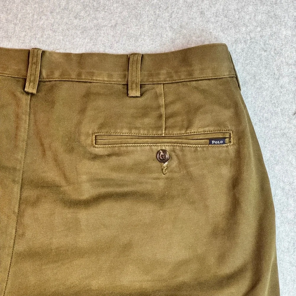 Polo Ralph Lauren Classic Fit Chino Pants Mens 36x30 Olive Brown Cotton Twill